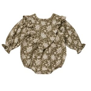 Rylee + Cru Winnie the Pooh Floral Romper in Green 18-24 Months